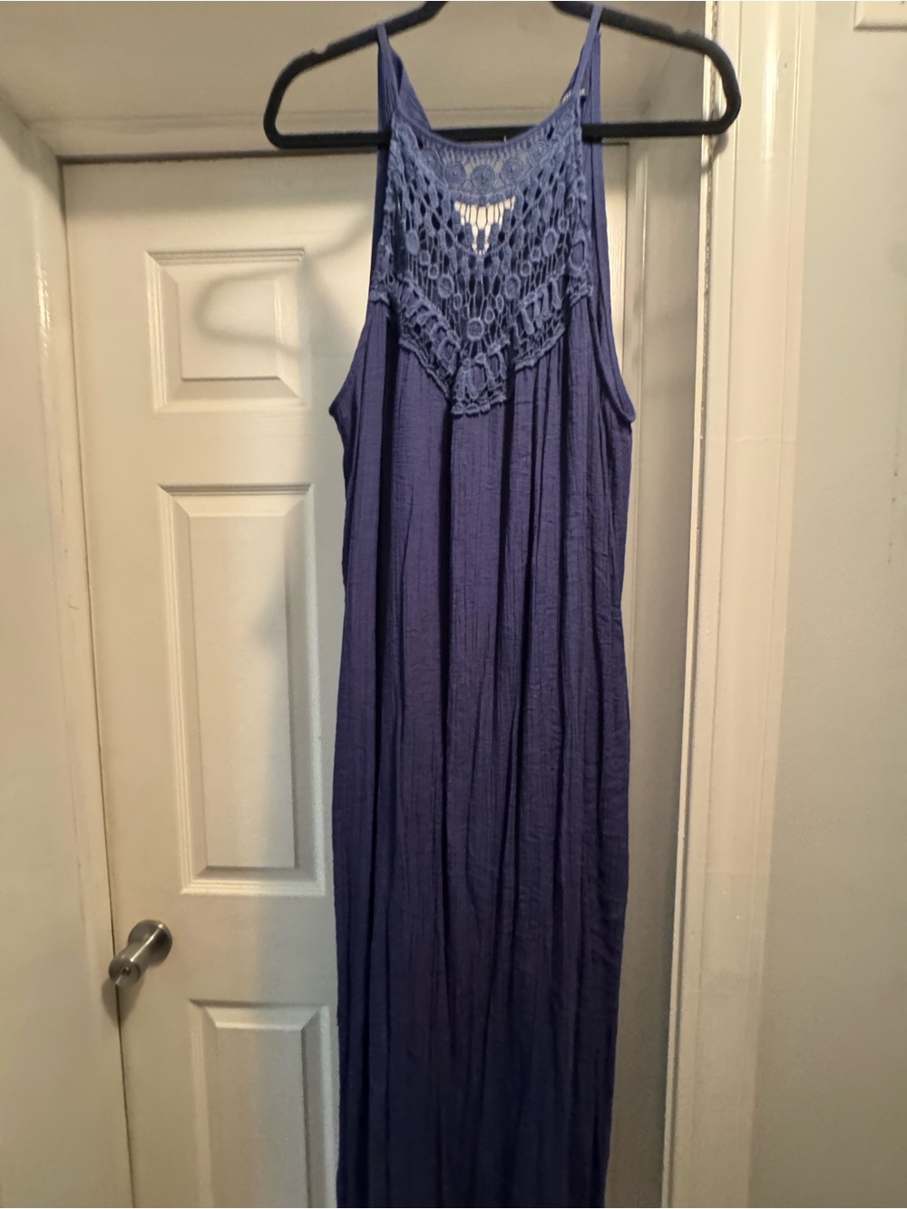 Boho Halter Maxi Sundress in Cobalt Blue - Picture 4 of 4